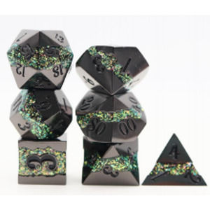 Mica Series 7 piece Metal Dice Set